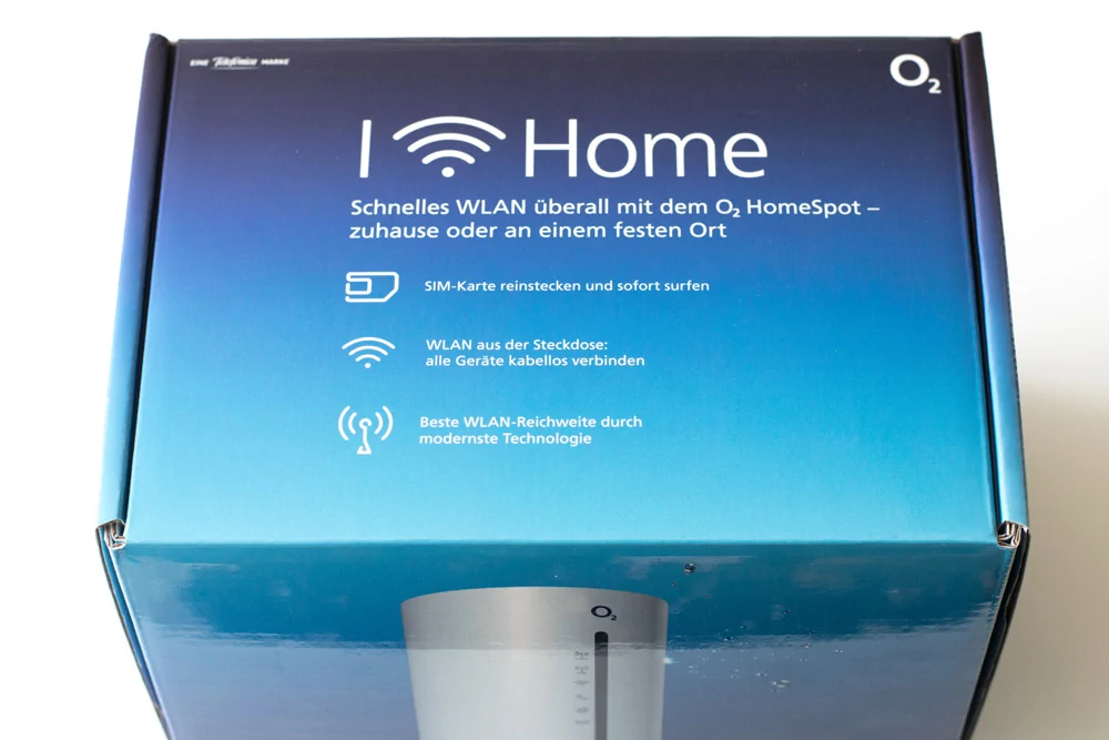 Umkarton des neuen O2-Routers für die LTE  my Home Tarife